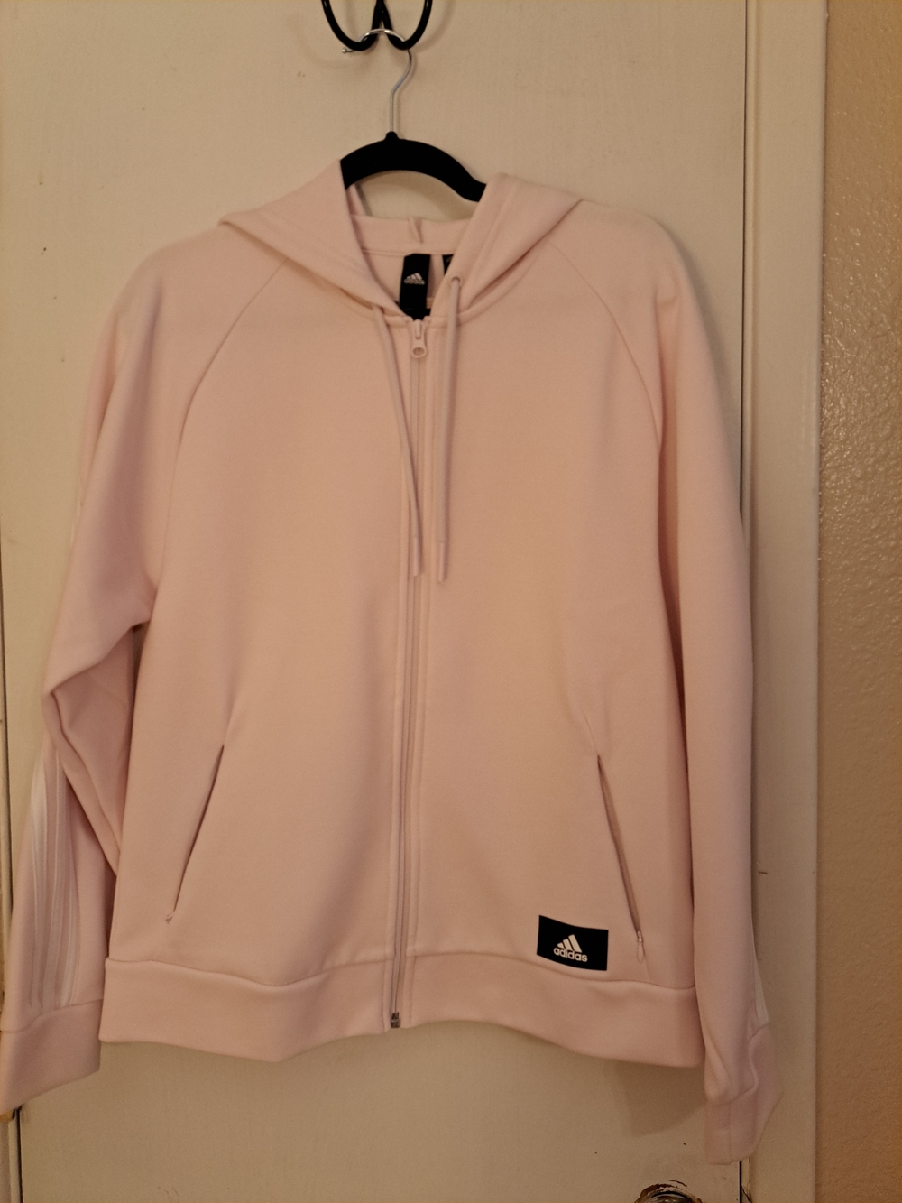 ADIDAS LIGHT PINK Zip-Up Hoodie, NWOT, very lighweight!